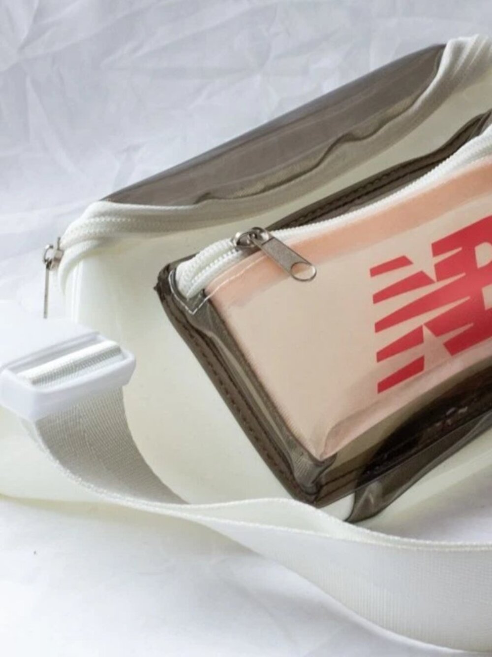 New Balance Clear Fanny Pack Waist Bag Organizer Zipper Pouch Running Sports